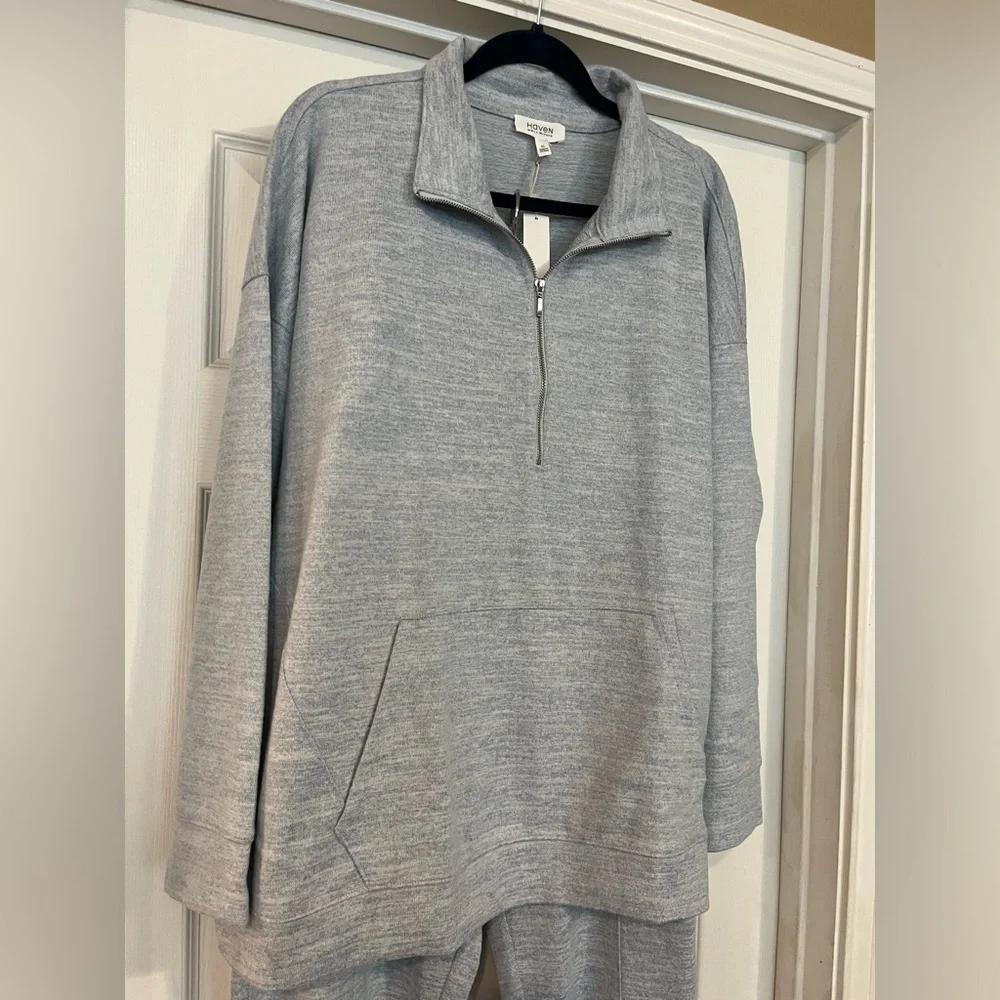 NWT Haven Well Within Sky Blue Matching Lounge Set Long Sleeve Quarter Zip Pants - Picture 4 of 12